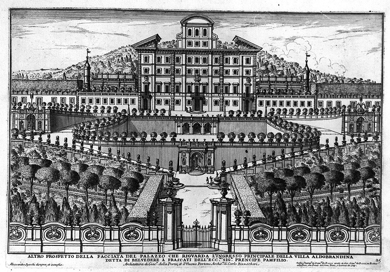 veduta di villa Aldobrandini detta Belvedere a Frascati (stampa, elemento d'insieme) di Specchi Alessandro (sec. XVII)