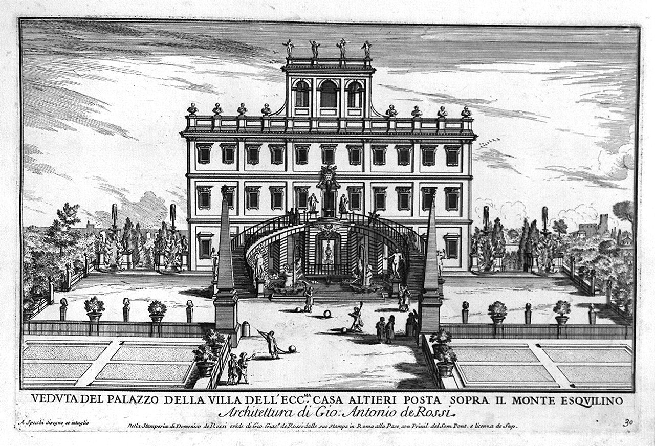 veduta di villa Altieri sul colle Esquilino a Roma (stampa, elemento d'insieme) di Specchi Alessandro (sec. XVII)