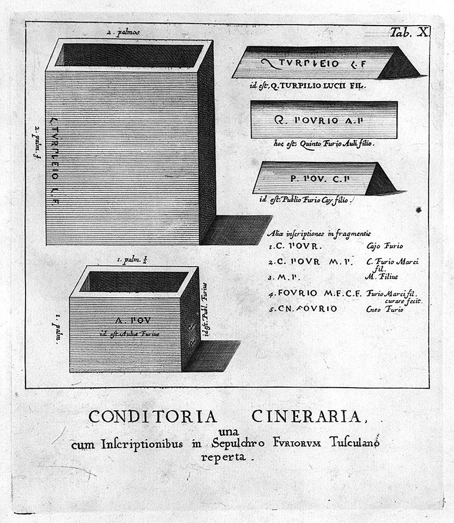 urne cinerarie (stampa, elemento d'insieme) - ambito romano (sec. XVIII)