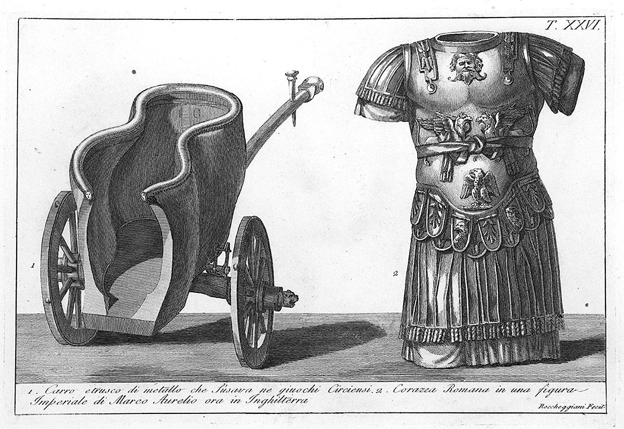 antichità egizie, etrusche, greche e romane (stampa, elemento d'insieme) di Roccheggiani Lorenzo (secc. XVIII/ XIX)