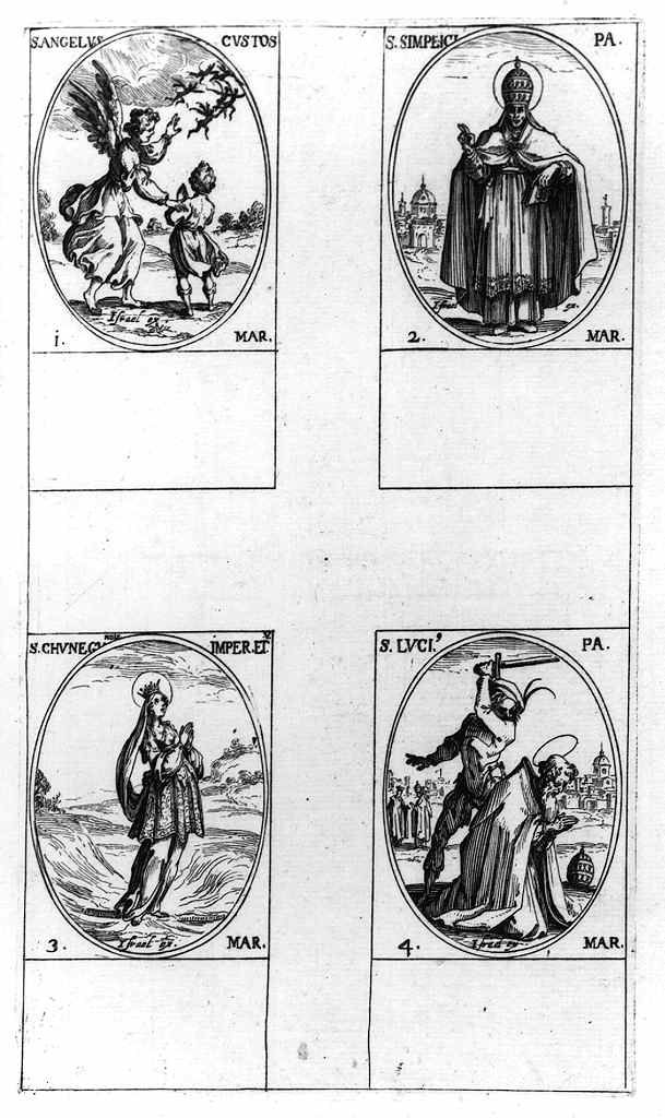 martirio di San Lucio papa e Santi (stampa, elemento d'insieme) di Henriet Israel, Callot Jacques (e aiuti) (metà sec. XVII, sec. XVIII)