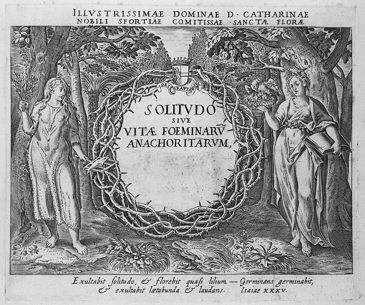 sante in un bosco (stampa, elemento d'insieme) di Collaert Adriaen (seconda metà sec. XVII, sec. XVII)