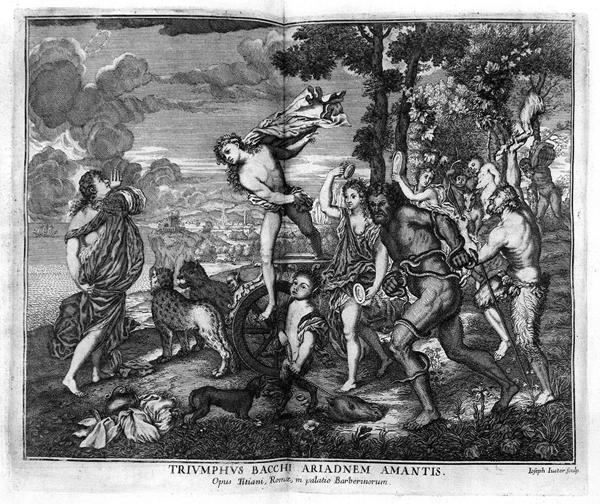 trionfo di Bacco (stampa) di Juster Joseph, Vecellio Tiziano (sec. XVII)