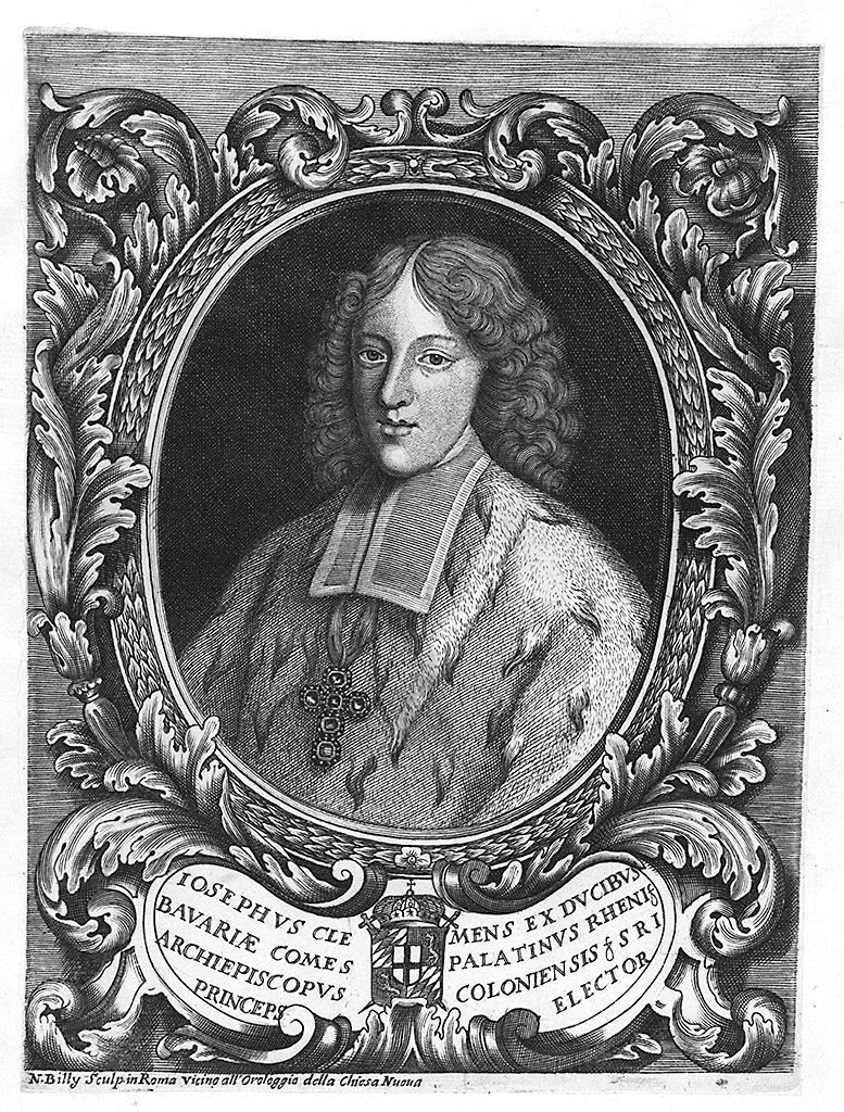 ritratto di Giuseppe Clemente duca di Bavaria (stampa) di Billy Nicolo' il Giovane (prima metà sec. XVIII)