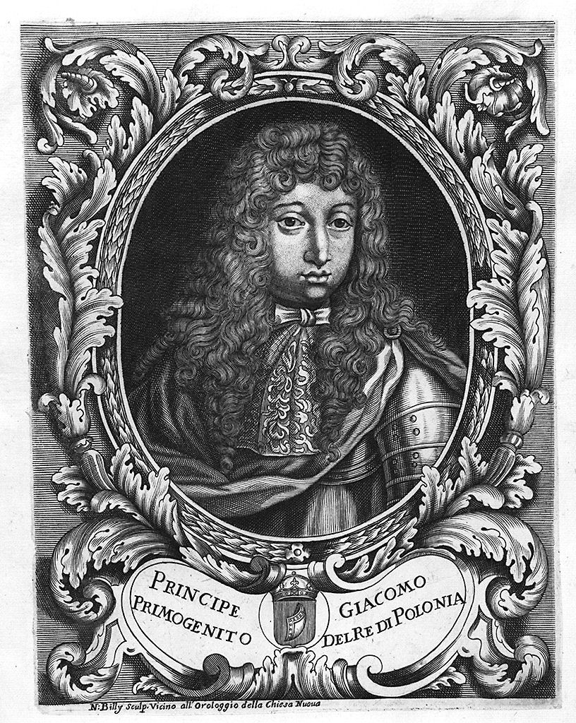 ritratto del principe Giacomo di Polonia (stampa) di Billy Nicolo' il Giovane (prima metà sec. XVIII)