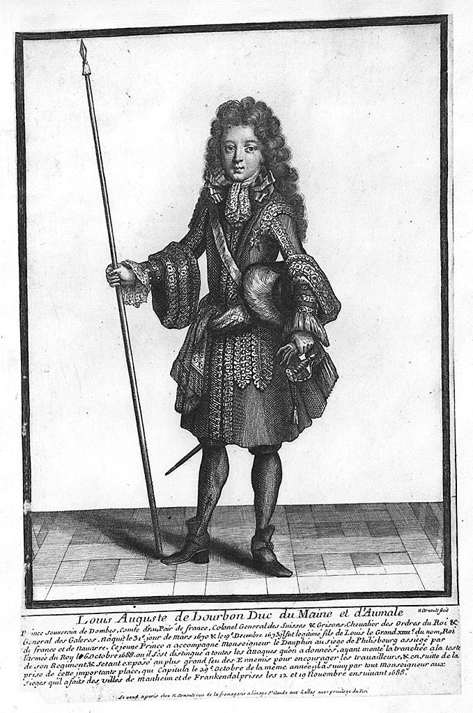 ritratto di Luigi Augusto di Bourbon duca di Maine e di Aumale (stampa) di Arnoult Nicolas (ultimo quarto sec. XVII)