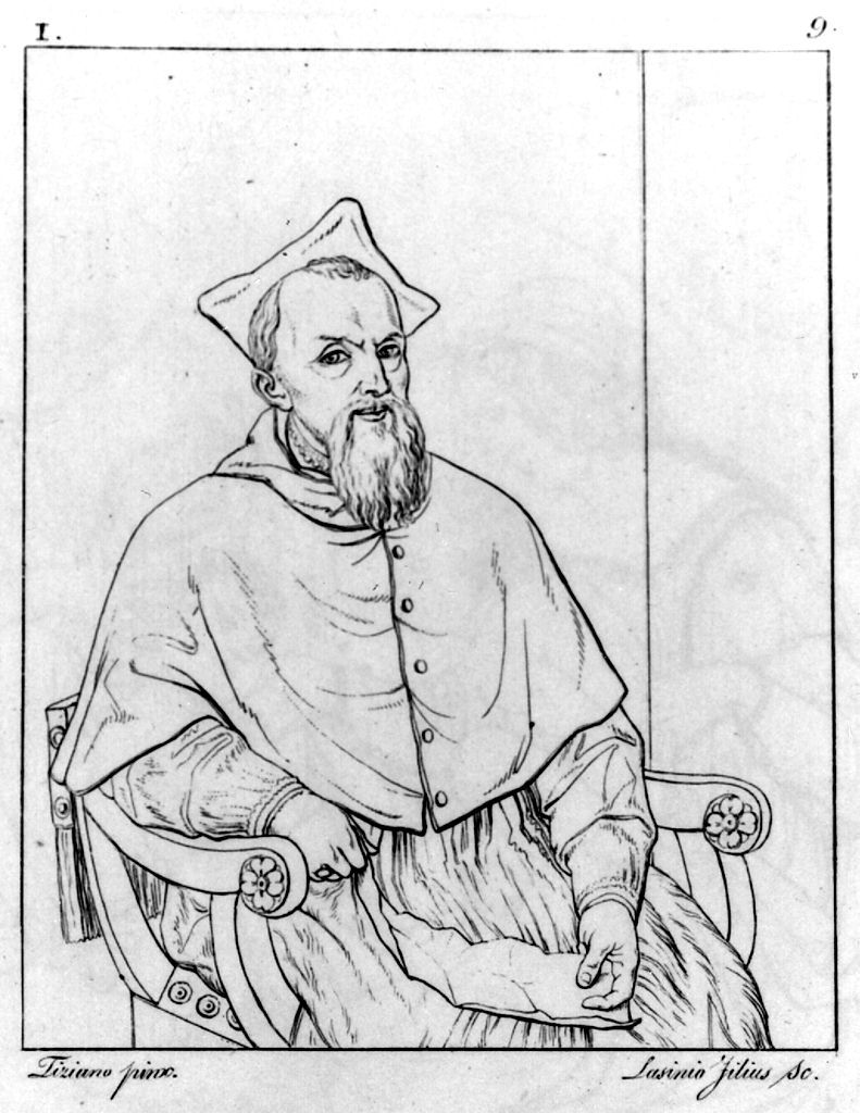 ritratto del vescovo Ludovico Beccadelli (stampa, elemento d'insieme) di Lasinio Giovanni Paolo, Gozzini Vincenzo, Vecellio Tiziano (sec. XIX)