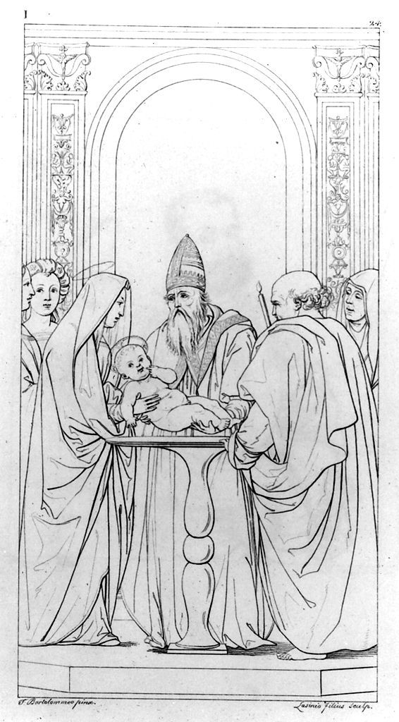 circoncisione di Gesù Bambino (stampa, elemento d'insieme) di Lasinio Giovanni Paolo, Gozzini Vincenzo, Bartolomeo di Paolo del Fattorino detto fra' Bartolomeo (sec. XIX)