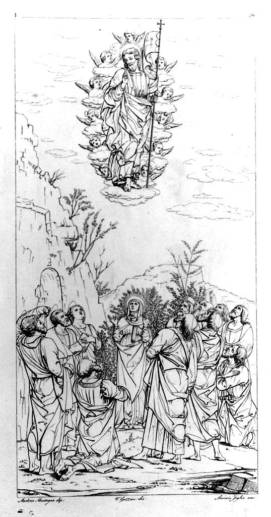 ascensione di Cristo (stampa, elemento d'insieme) di Lasinio Giovanni Paolo, Gozzini Vincenzo, Mantegna Andrea (sec. XIX)