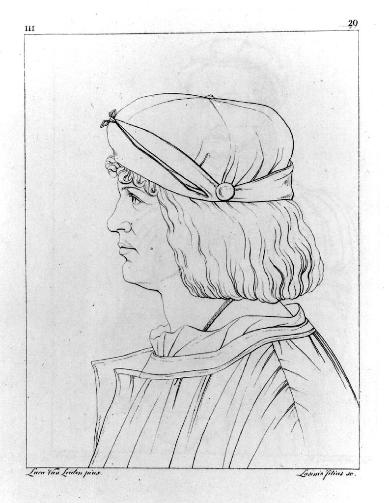 ritratto d'uomo (stampa, elemento d'insieme) di Lasinio Giovanni Paolo, Gozzini Vincenzo, Conti Bernardino de' (sec. XIX)