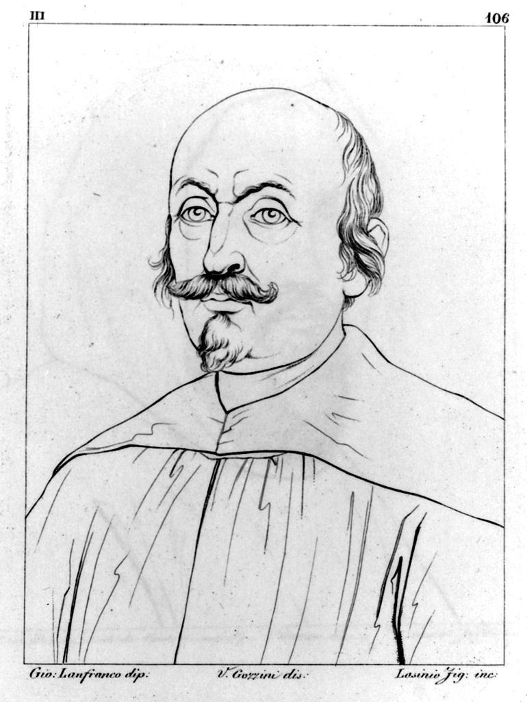 autoritratto di Giovanni Lanfranco (stampa, elemento d'insieme) di Lasinio Giovanni Paolo, Gozzini Vincenzo, Lanfranco Giovanni (sec. XIX)