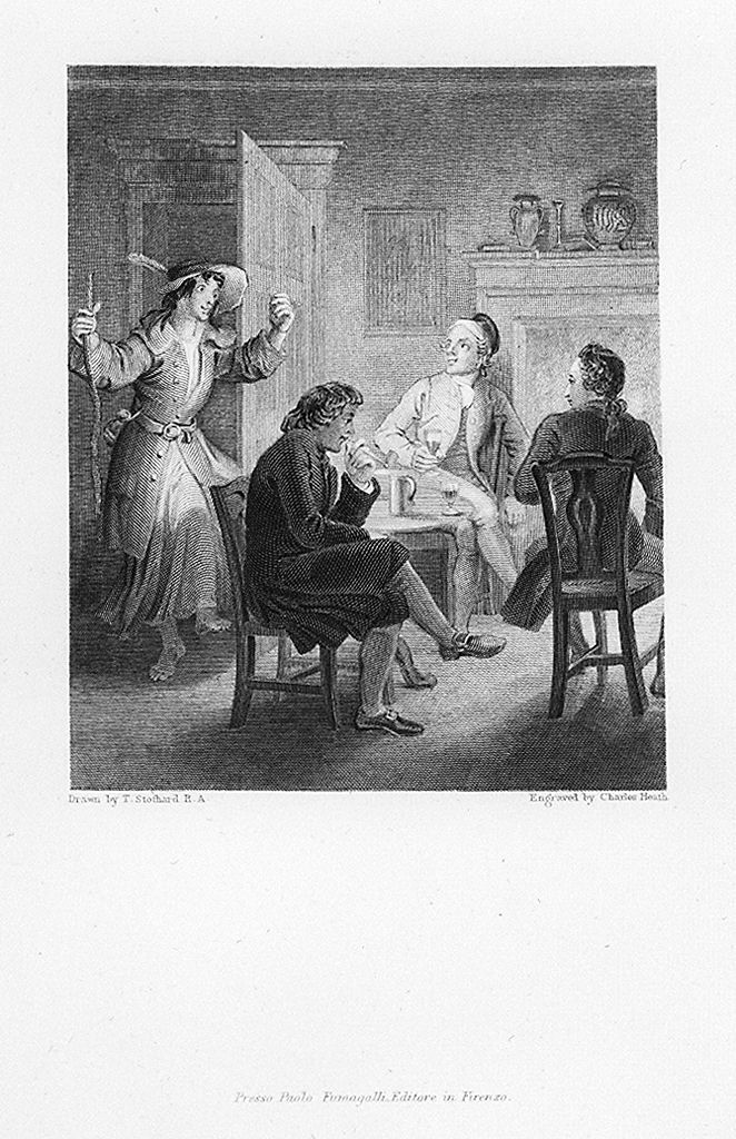 scena dal "Guy Mannering" di Walter Scott (stampa, elemento d'insieme) di Heath Charles il Vecchio (sec. XIX)