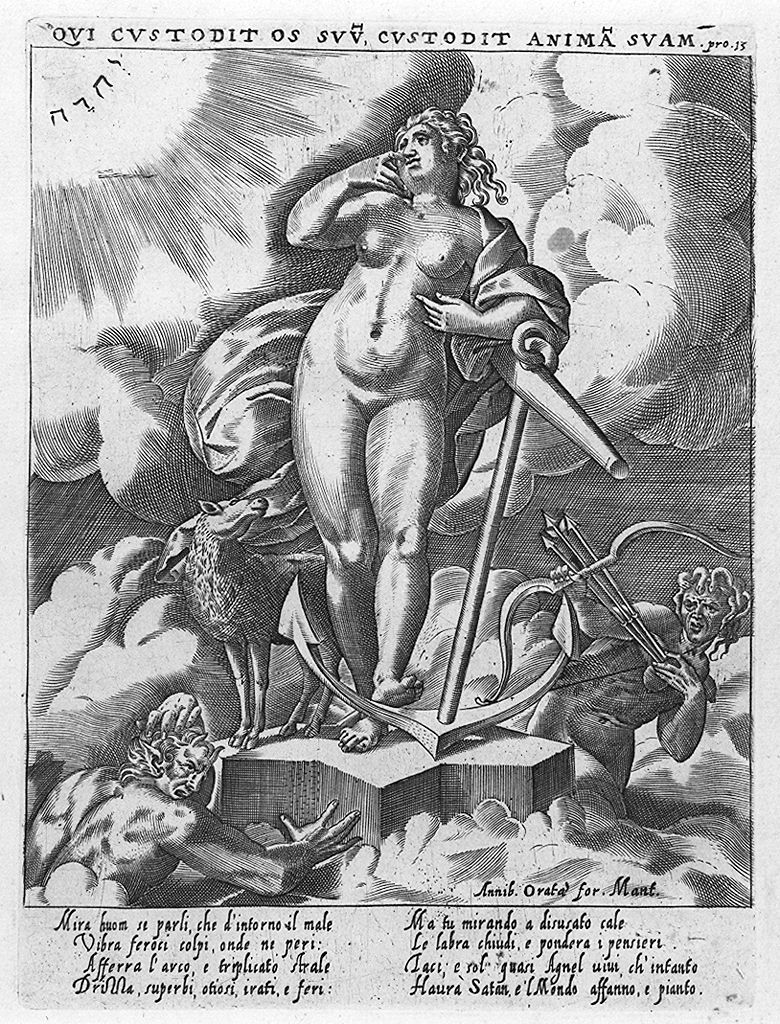 allegoria del mantenimento dell'anima pura (stampa, elemento d'insieme) di Villamena Francesco (secc. XVI/ XVII)