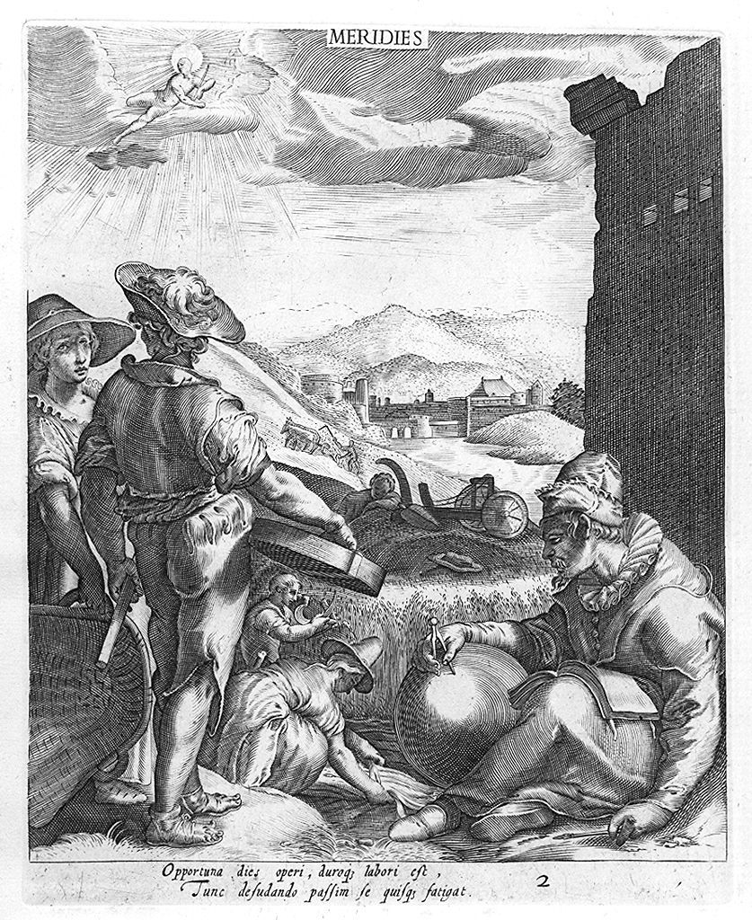 allegoria del mezzogiorno (stampa, elemento d'insieme) di Thomassin Philippe, Goltzius Hendrick (secc. XVI/ XVII)