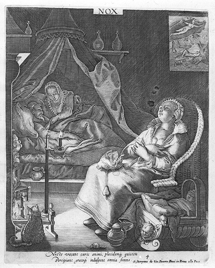 Notte (stampa, elemento d'insieme) di Thomassin Philippe, Goltzius Hendrick (secc. XVI/ XVII)