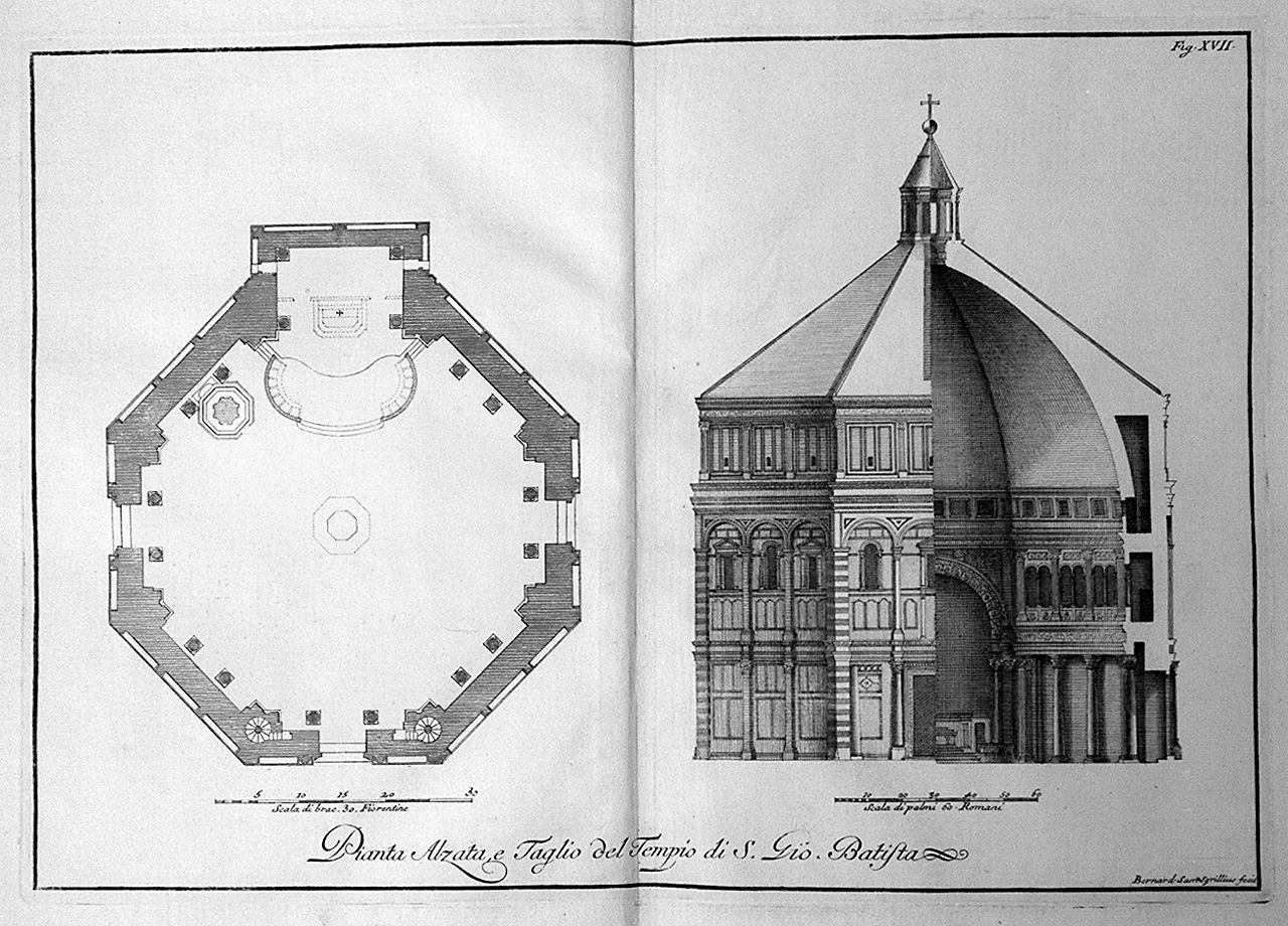 pianta del Duomo di Firenze (stampa, elemento d'insieme) di Sgrilli Bernardo Sansone (sec. XVIII)