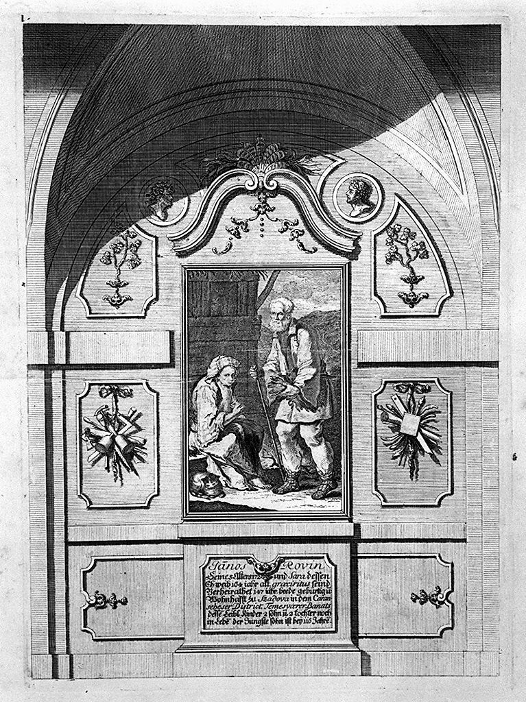parete di una sala della Stallburg di Vienna (stampa, elemento d'insieme) di Prenner Anton Joseph von (sec. XVIII)