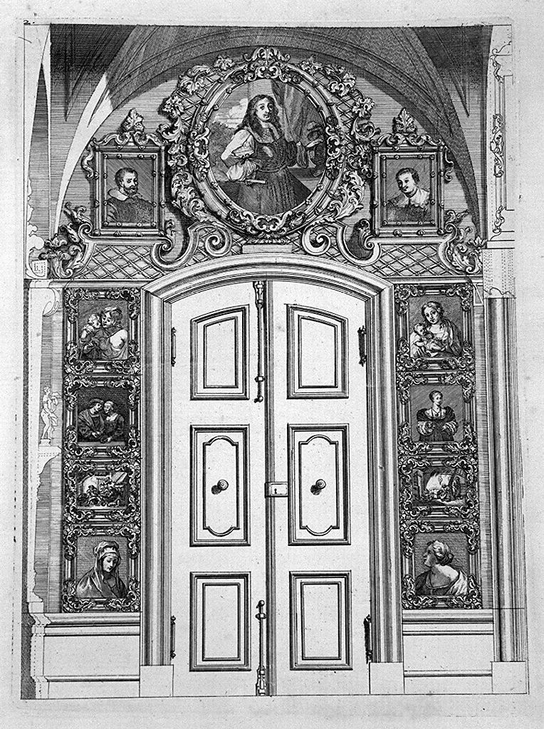 parete di una sala della Stallburg di Vienna (stampa, elemento d'insieme) di Prenner Anton Joseph von (sec. XVIII)