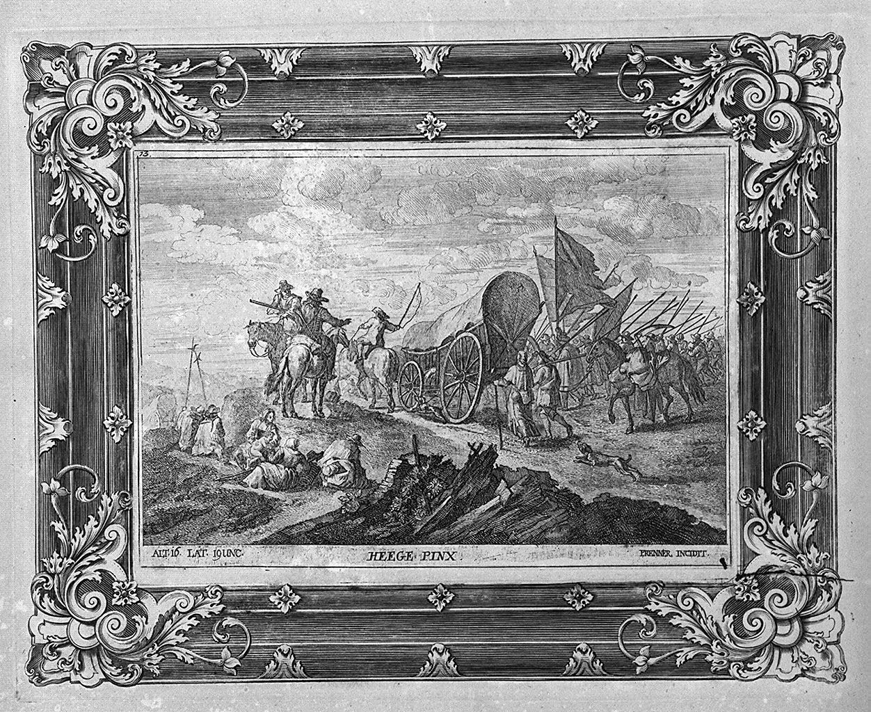 carovana in viaggio (stampa, stampa composita) di Prenner Anton Joseph von, Hoecke Robert van der (sec. XVIII)