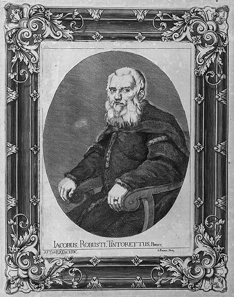 ritratto d'uomo (stampa, stampa composita) di Prenner Anton Joseph von, Robusti Domenico detto Domenico Tintoretto (sec. XVIII)