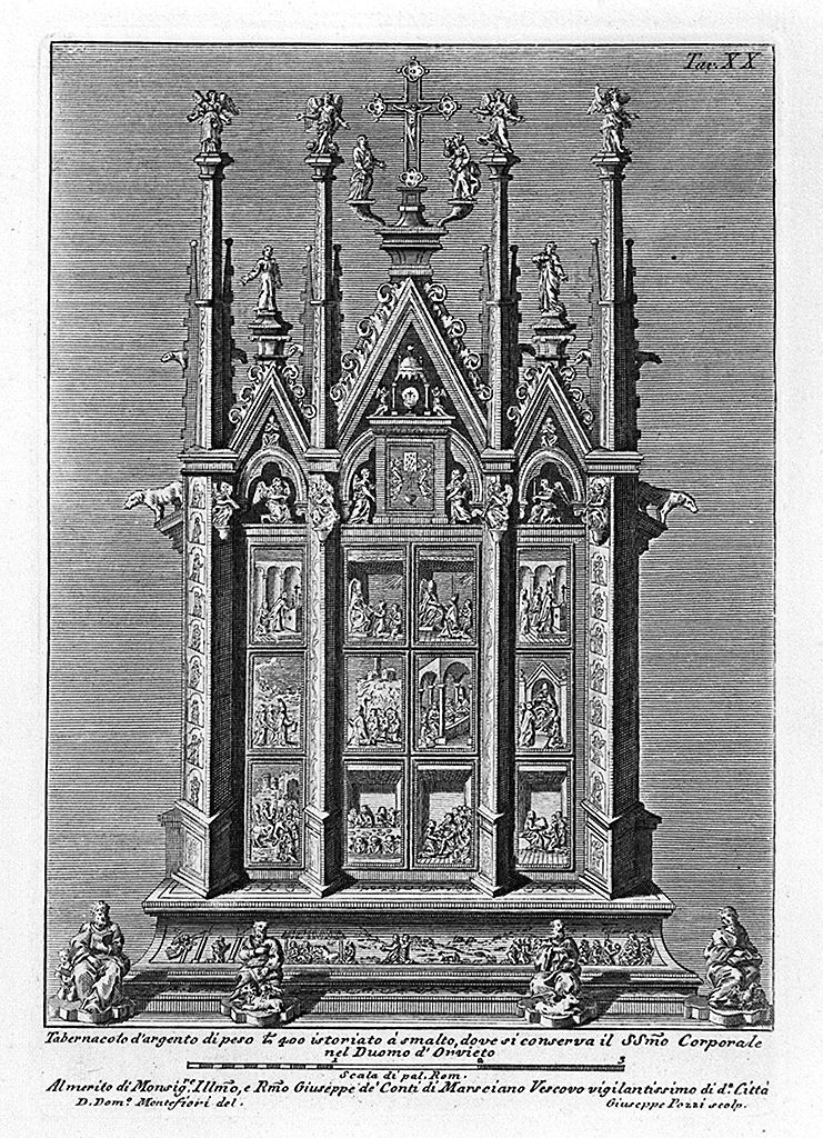 reliquiario del corporale (stampa, elemento d'insieme) di Ugolino di Vieri (sec. XVIII)