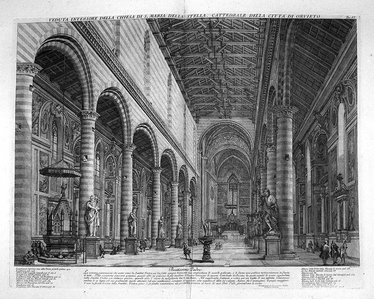 interno del Duomo di Orvieto (stampa, elemento d'insieme) - ambito italiano (sec. XVIII)