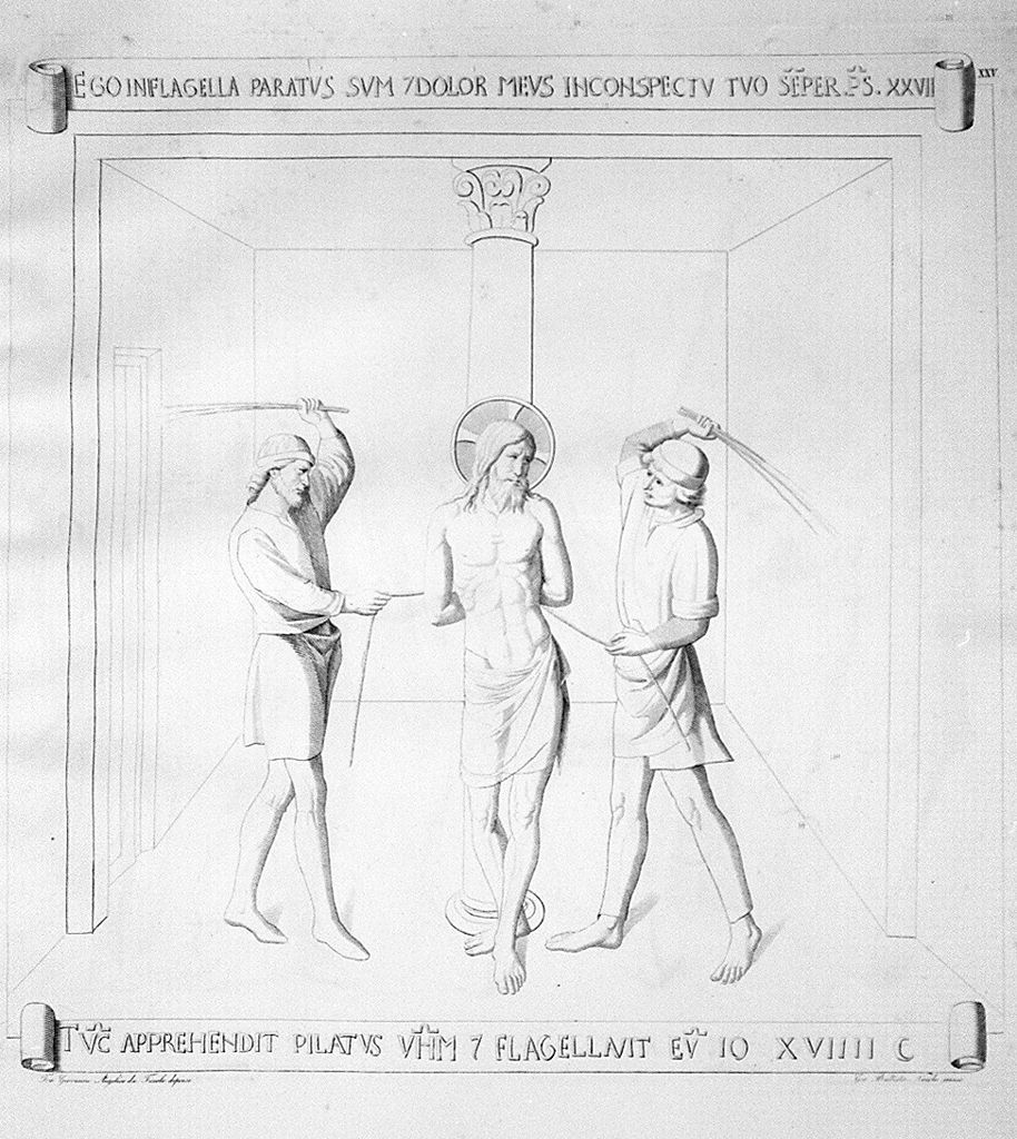 flagellazione di Cristo (stampa, elemento d'insieme) di Nocchi Giovanni Battista, Guido di Pietro detto Beato Angelico (sec. XIX)