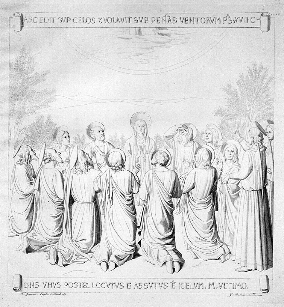 ascensione di Cristo (stampa, elemento d'insieme) di Nocchi Giovanni Battista, Guido di Pietro detto Beato Angelico (sec. XIX)