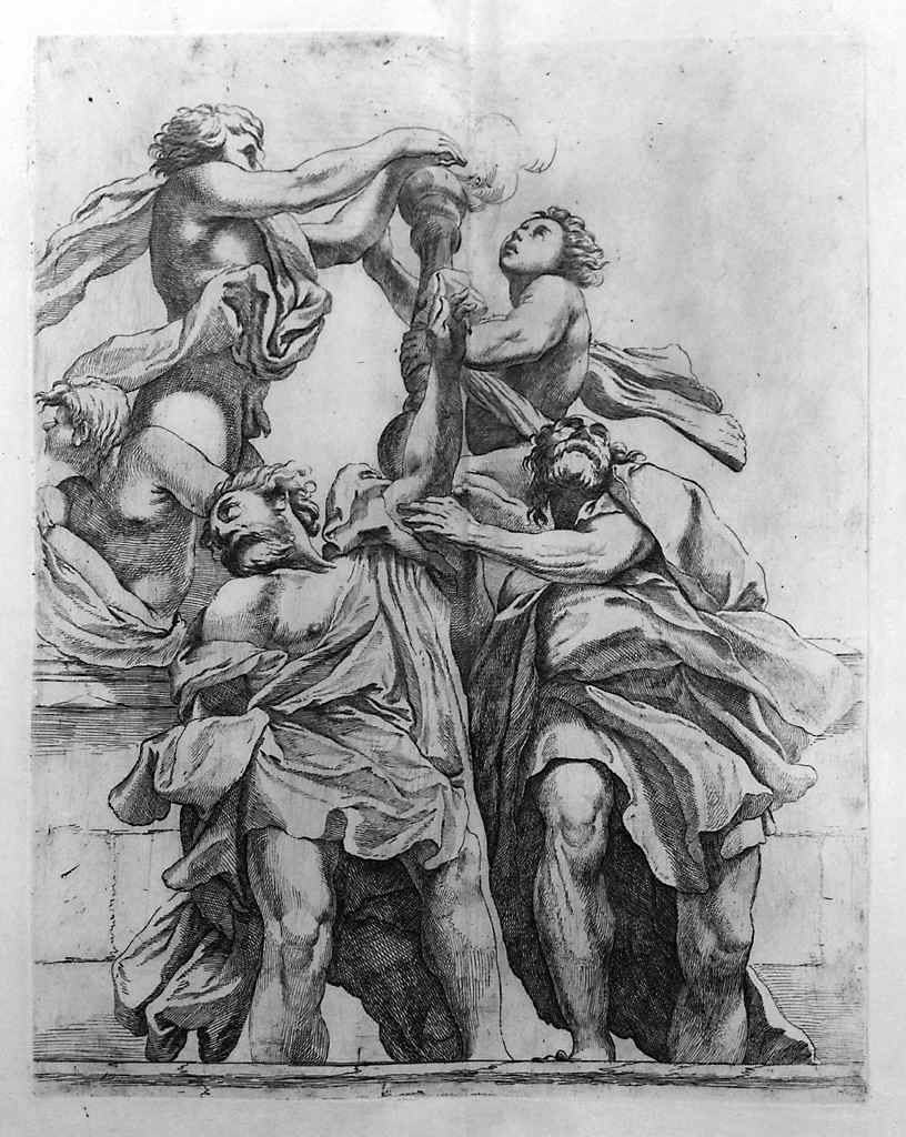 apostoli con adolescenti (stampa, elemento d'insieme) di Vanni Giovan Battista, Allegri Antonio detto Correggio (sec. XVII, sec. XVII)