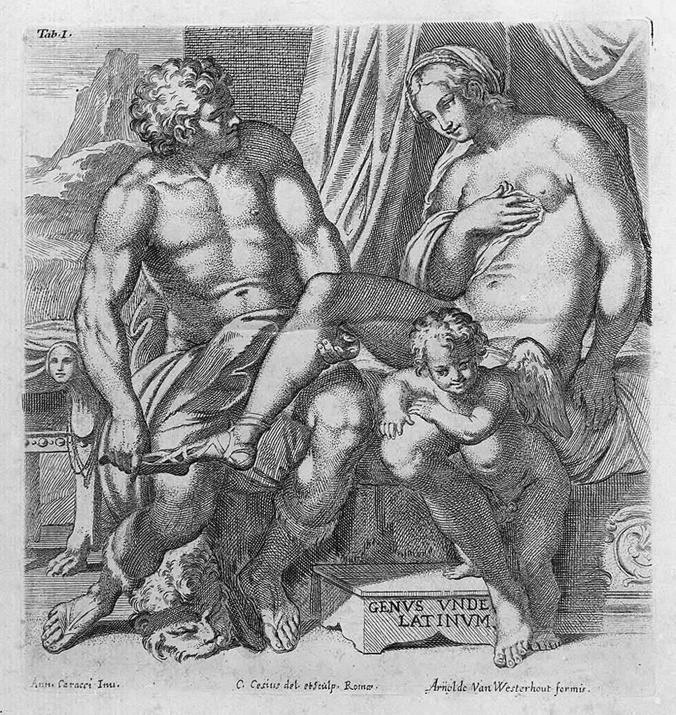 Venere e Anchise (stampa, elemento d'insieme) di Cesi Carlo, Carracci Annibale (sec. XVII, sec. XVII, sec. XVIII)