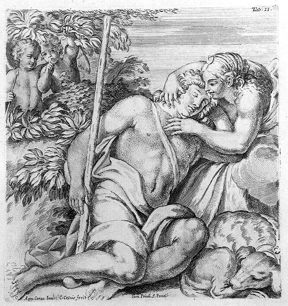 Diana ed Endimione (stampa, elemento d'insieme) di Cesi Carlo, Carracci Annibale (sec. XVII, sec. XVII, sec. XVIII)