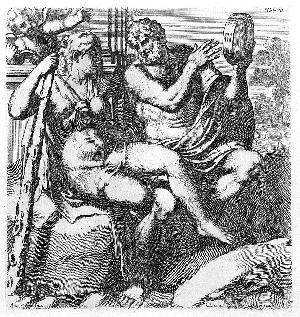 Ercole e Iole (stampa, elemento d'insieme) di Cesi Carlo, Carracci Annibale (sec. XVII, sec. XVII, sec. XVIII)