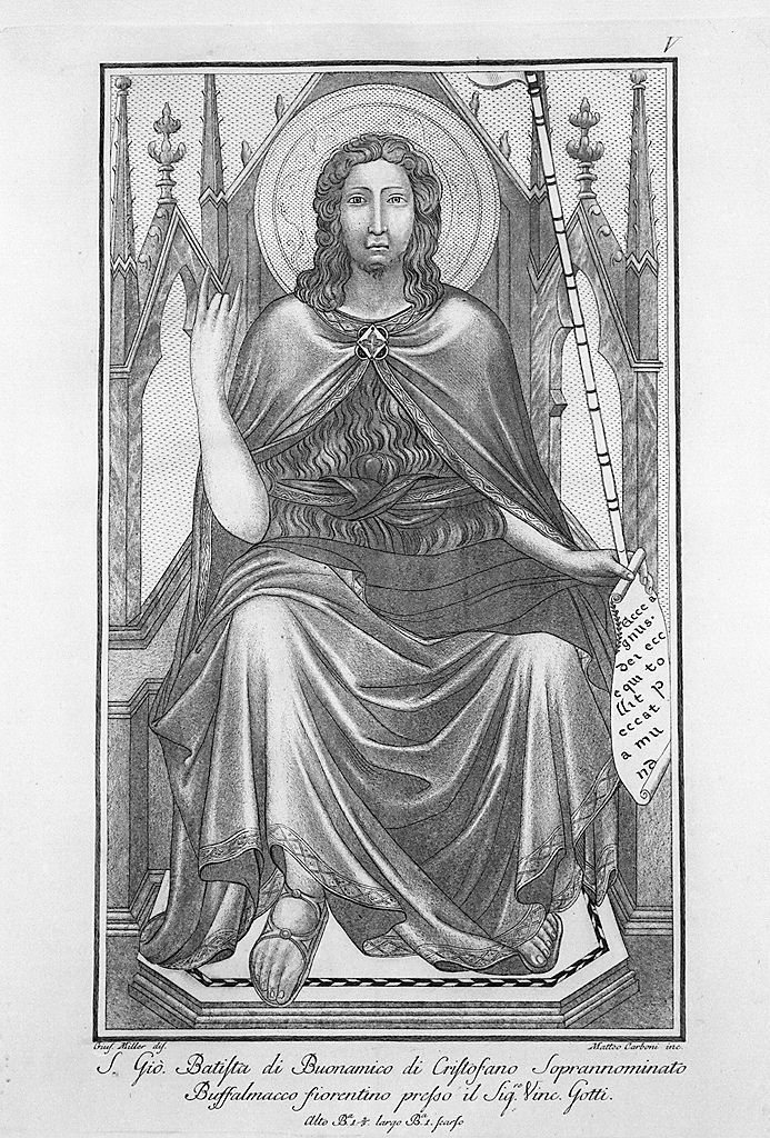 San Giovanni Battista (stampa, elemento d'insieme) di Carboni Matteo (sec. XVIII)