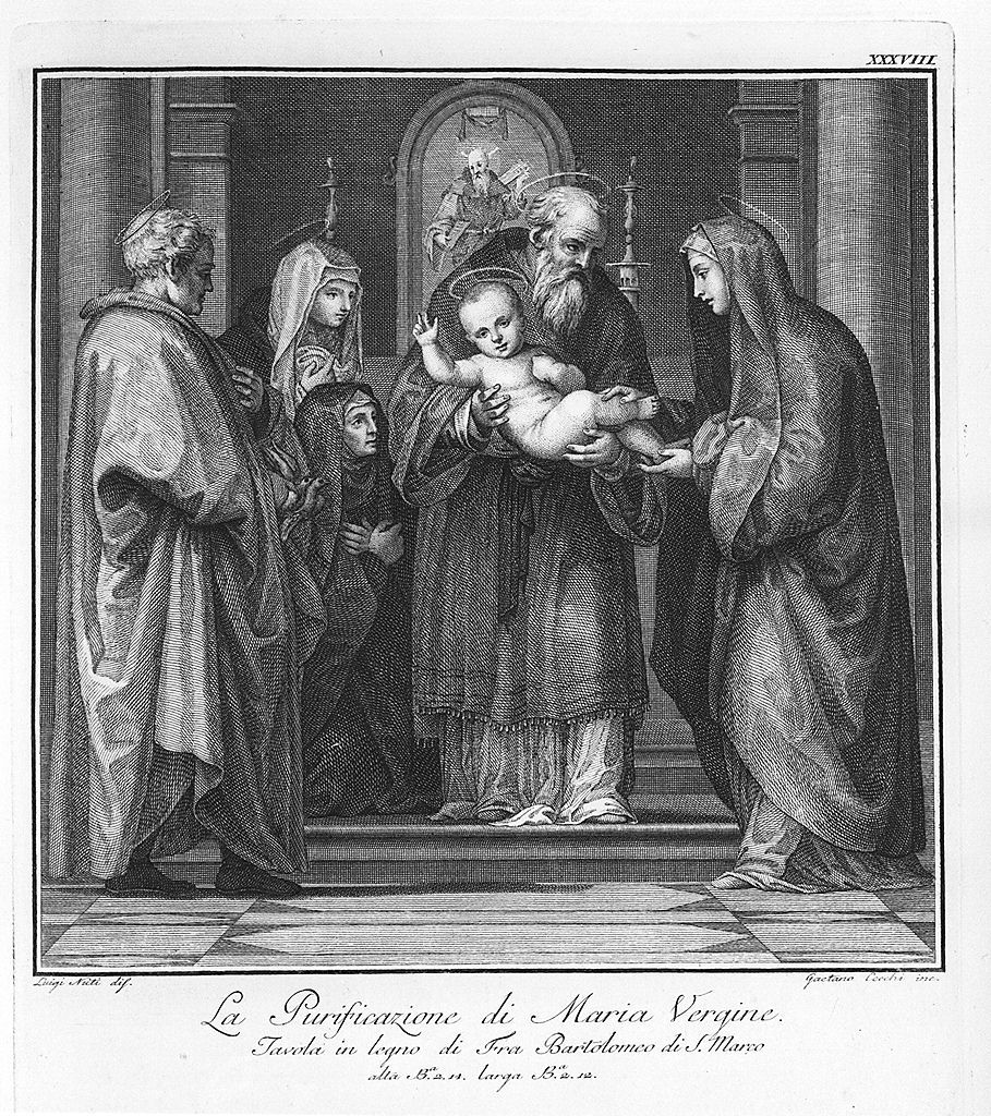 presentazione di Maria Vergine al tempio (stampa, elemento d'insieme) di Bartolomeo di Paolo del Fattorino detto fra' Bartolomeo (sec. XVIII)