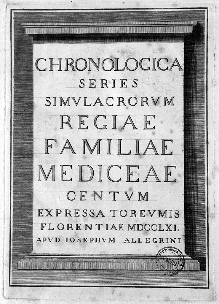 iscrizione (stampa, elemento d'insieme) di Allegrini Francesco (sec. XVIII)