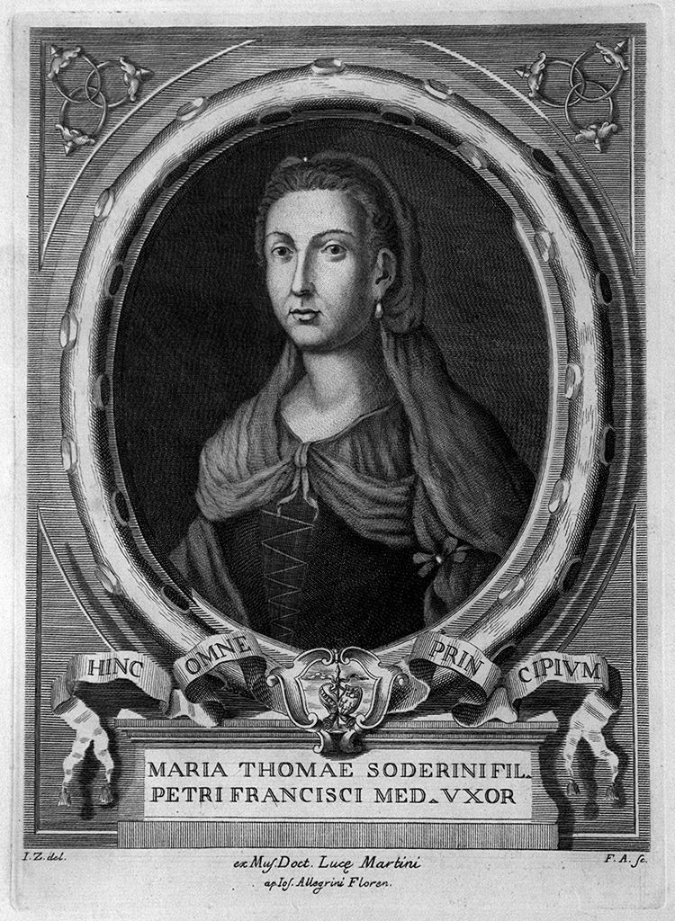 ritratto di Maria Soderini (stampa, elemento d'insieme) di Allegrini Francesco, Zocchi Giuseppe (sec. XVIII)