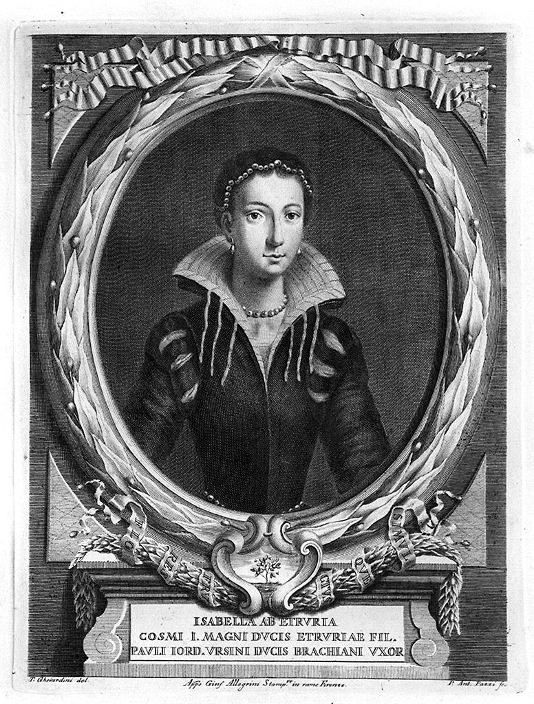 ritratto di Isabella di Cosimo I dè Medici (stampa, elemento d'insieme) di Gherardini Tommaso (sec. XVIII)