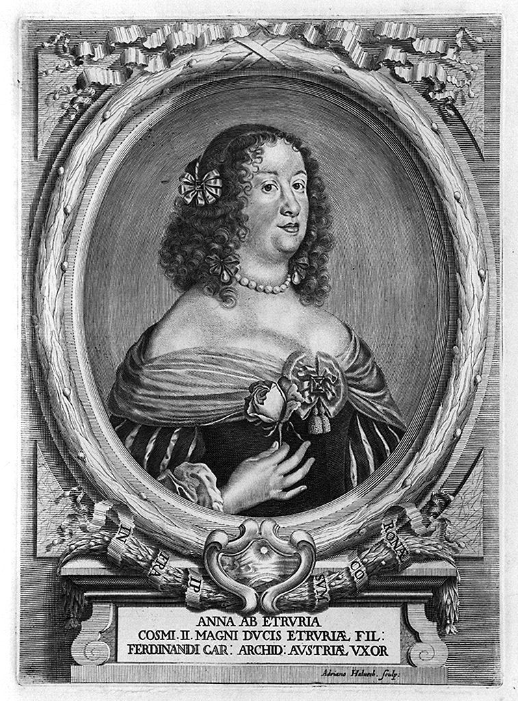 ritratto di Anna de' Medici (stampa, elemento d'insieme) di Haelwegh Adriaen (sec. XVII)