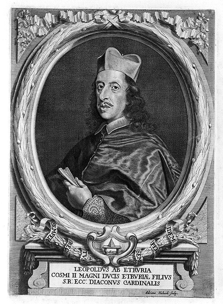 ritratto del cardinale Leopoldo de' Medici (stampa, elemento d'insieme) di Haelwegh Adriaen (sec. XVII)