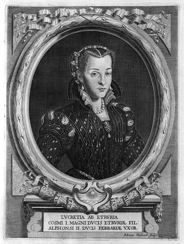 ritratto di Lucrezia di Cosimo I de' Medici (stampa, elemento d'insieme) di Haelwegh Adriaen (sec. XVII)