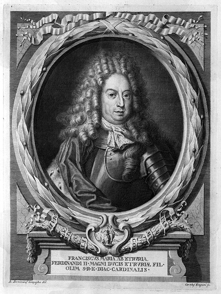 ritratto di Francesco Maria di Ferdinando II de' Medici (stampa, elemento d'insieme) di Gregori Carlo, Campiglia Giovanni Domenico (sec. XVIII)