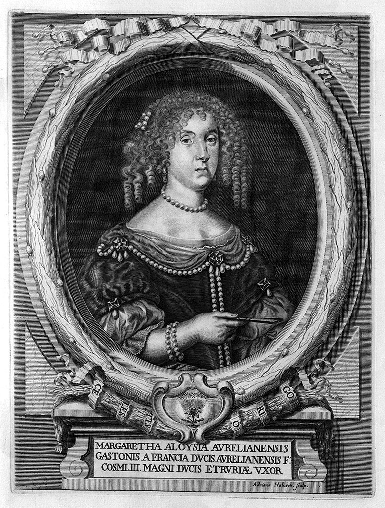 ritratto di Margherita Luisa d'Orleans (stampa, elemento d'insieme) di Haelwegh Adriaen (sec. XVII)
