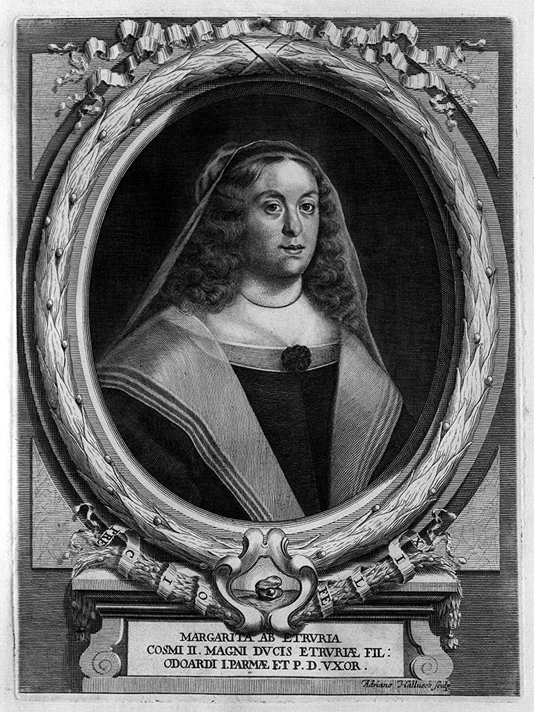 ritratto di Margherita di Cosimo II de' Medici (stampa, elemento d'insieme) di Haelwegh Adriaen, Suttermans Giusto (sec. XVII)