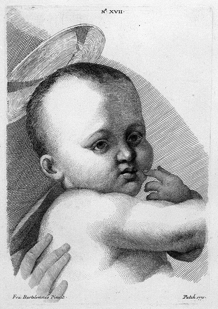 Gesù Bambino (stampa, elemento d'insieme) di Patch Thomas, Bartolomeo di Paolo del Fattorino detto fra' Bartolomeo (sec. XVIII)