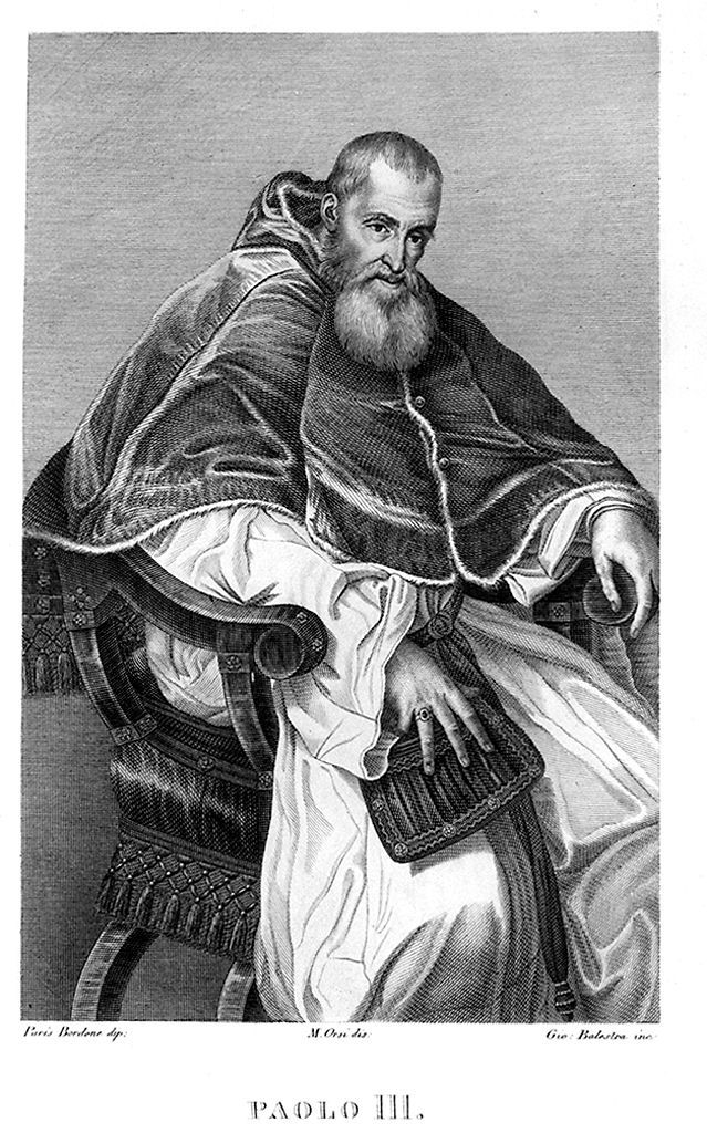 ritratto di papa Paolo III (stampa, elemento d'insieme) di Balestra Giovanni Battista (sec. XIX)
