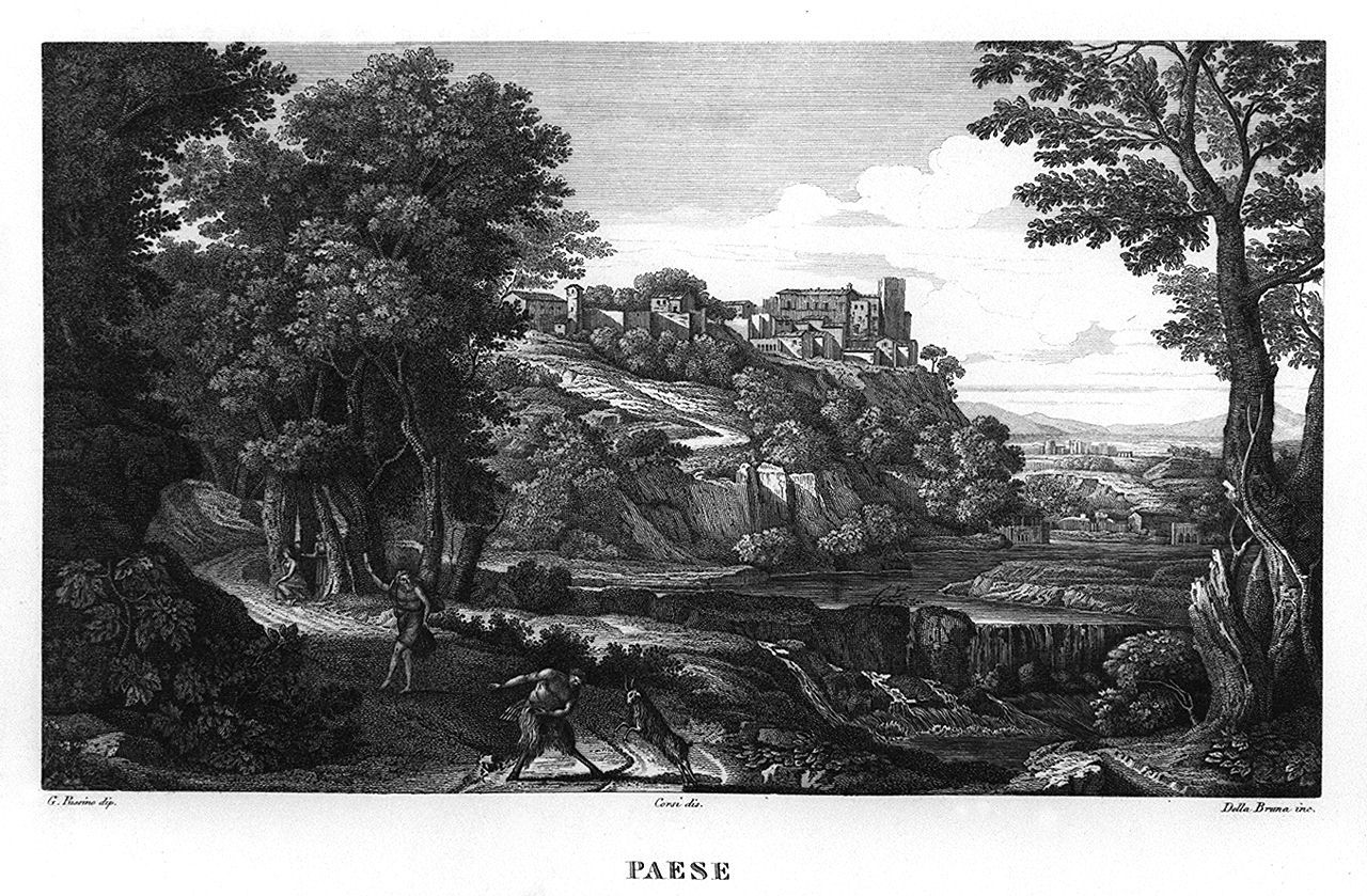 paesaggio (stampa, elemento d'insieme) di Della Bruna Vincenzo (sec. XIX)