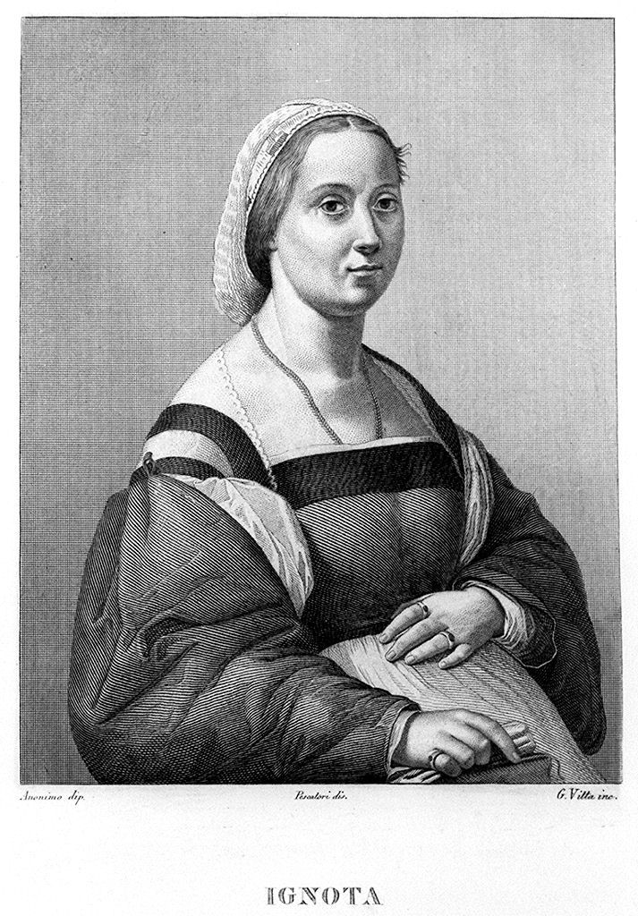 La Gravida, ritratto di donna (stampa, elemento d'insieme) di Sanzio Raffaello (sec. XIX)