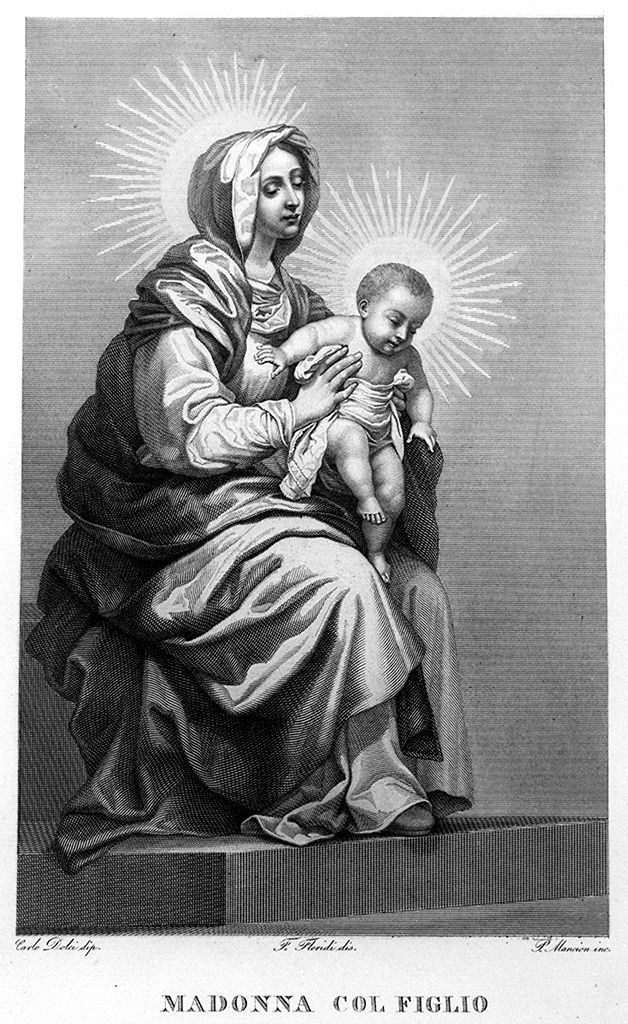Madonna con Bambino (stampa, elemento d'insieme) di Floridi Francesco (sec. XIX)