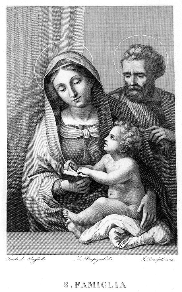Sacra Famiglia (stampa, elemento d'insieme) di Bonaiuti Ignazio (sec. XIX)