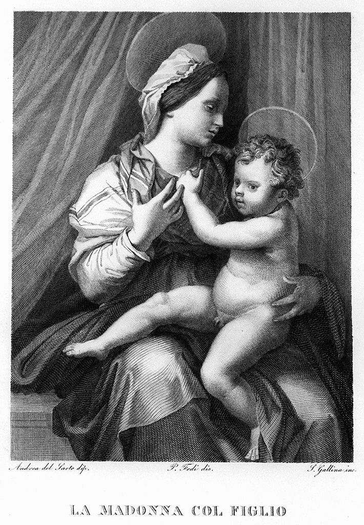 Madonna con Bambino (stampa, elemento d'insieme) di Fedi Pio (sec. XIX)